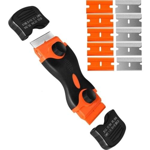 Double-Edged Window Scraper Tool,Glass Scraper,Used to Remove Grease from Stickers,Glass Stoves, Labels,and Windshields
