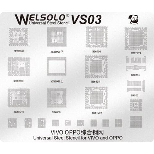 Mechanic BGA Reballing Stencil for Vivo Oppo MSM8909 MSM8998 MSM8940 MT6750 MSM8939 MT6595 SDM660 BGA254 CPU Nand Power IC Chip