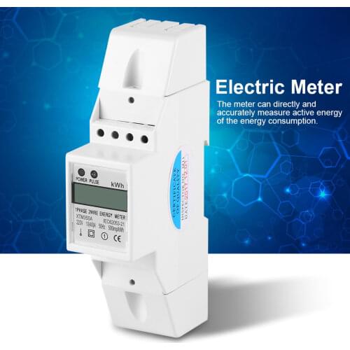AC 220V Single-phase 2Wire Energy Meter DIN-Rail Electric Meter 10-40A Electronic KWh Meter 2019 High Quality