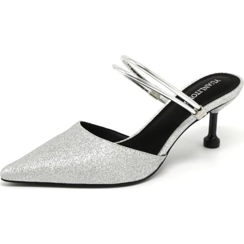High Quality Stiletto Pointed Sequin Womens High Heels Glitter Female Pumps Shoes Woman Sandals 6cm Heels for Women