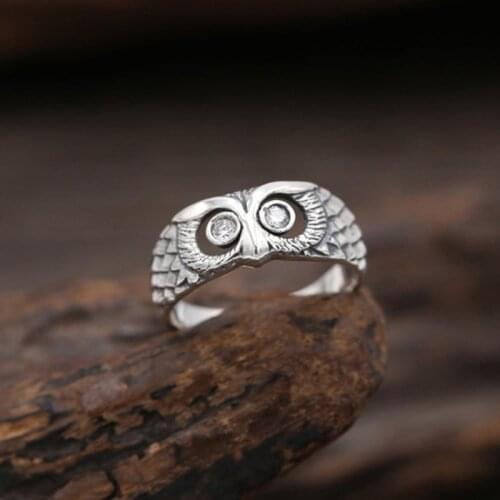 Creative Cute Owl Animal Ring For Women Exquisite Crystal Silver Color Ring Accessories Fashion Girl Party Jewelry Gift
