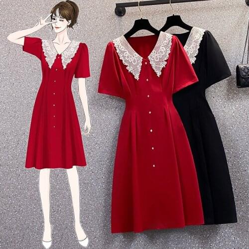 Kekeplus Elegant Women Lace Collar Official Dress Korean Vintage Ladies Work Wear OL Slim Dresses Oversized Vestidios Robe 18330