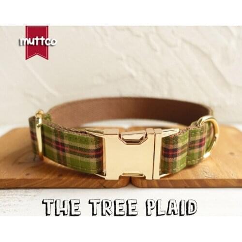 10pcs/lot MUTTCO self-designed environmental fashionable British style collar THE TREE PLAID fashion dog collar 5 sizes UDC040J