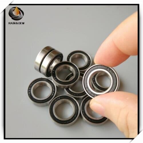 10Pcs S6802-2RS 15X24X5 mm Stainless Steel Ball Bearing 6802RS Ball Bearing Anti rust Bicycle Bearing 6802