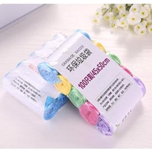 100pcs garbage bags household portable affordable kitchen black vest type large garbage bucket plastic bags