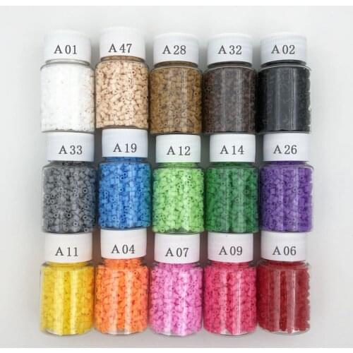 1100pcs / bottle 2.6mm hama beads variety of colors foodgrade perler fuse beads Kids Education Diy Toys Iron beads toy gift