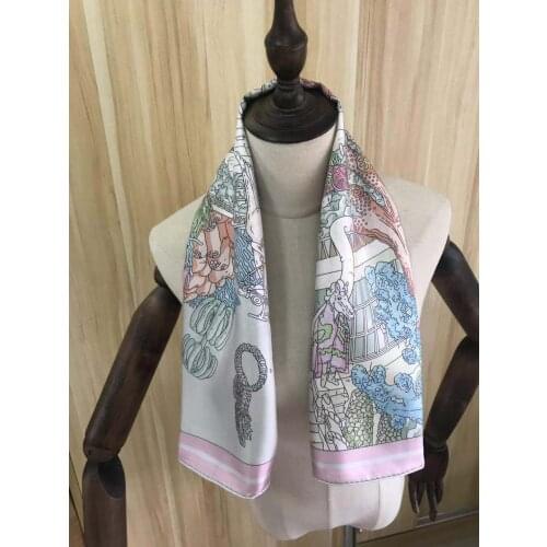 2021 new arrival winter spring classic pink 100% pure silk scarf twill hand made roll 90*90 cm shawl wrap for women lady