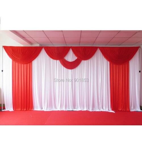 3m*6m New Style Big Valance Backdrop Free Shipping Shiny Ice Silk Backdrop Curtain