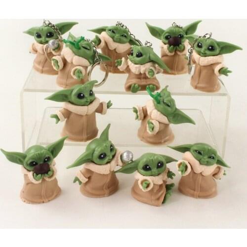 5-6cm 6pcs/set Yoda Cute Figure Toys Keychains Pendants PVC Q Version Animal Dolls