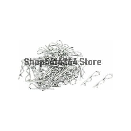 60pcs R Style Spring Locking Zinc Plated Cotter Clip Pin 1.8mm x 35mm