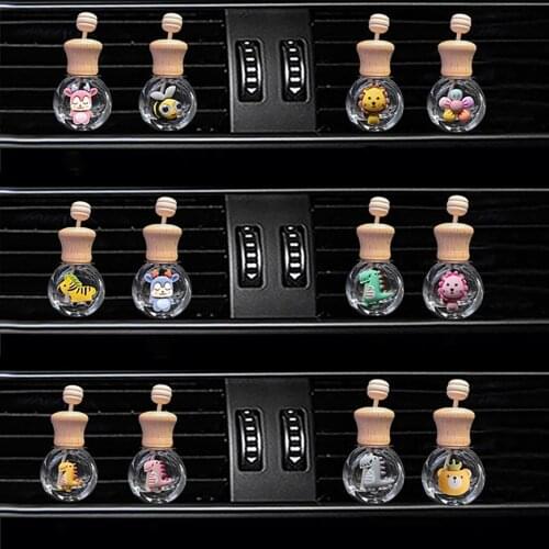 Car Air Vent Perfume Clip Empty Bottle Car Cartoon Hanging Decoration Air Freshener Perfume Diffuser Fragrance Rifillment Bottle