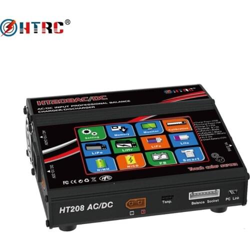 HTRC HT208 Balance ChargerAC/DC 4.3"Color LCD Touch Screen 420W 20A RC Battery Discharger for 1-8s Lilon/LiPo/LiFe/LiHV Battery