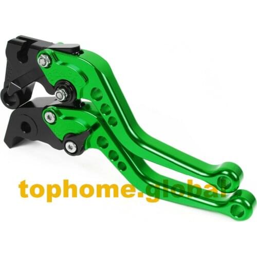 For KAWASAKI NINJA H2 / H2R 2015 - 2019 Shorty CNC Clutch Brake Levers Green Adjustable 2016 2017 2018