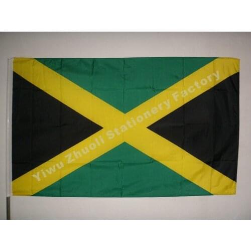 Jamaica Flag 150X90cm (3x5FT) 115g 100D Polyester Double Stitched High Quality Free Shipping