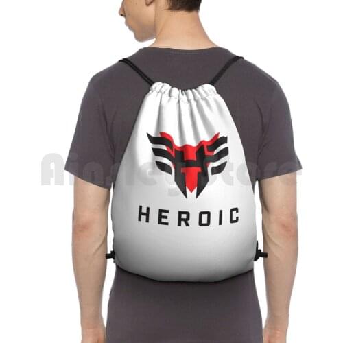 Heroic Logo Backpack Drawstring Bags Gym Bag Waterproof Heroic Cybersport Cyberschool Cyber Game Gaming Games Gamer World