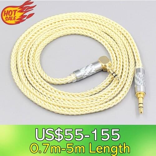 LN007650 8 Core Gold Plated + Palladium Silver OCC Cable For Fostex T50RP Mk3 T40RP Mk2 T20RP Mk2 Dekoni Audio Blue Headphone