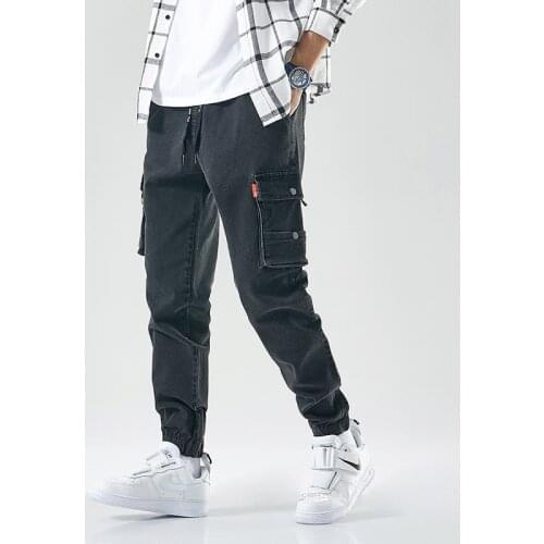 Mens Cargo Pants Men 2021 Spring New Black Plus Size Joggers Casual Solid Trousers Street Wear Sports Pants Trousers For Men