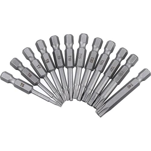 Torx Screwdriver Bit Set 1/4 Hex Shank Star T6 T7 T8 T10 T15 T20 T25 T30 T35 T40 Screw Driver Bits Home Hand Tools