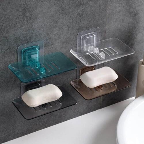 Shower Soap Box Plastic Wall Mounted Bathroom Tray Accessories 1PC Soap Dish Storage Plate Tray Holder Non-slip Anti-falling