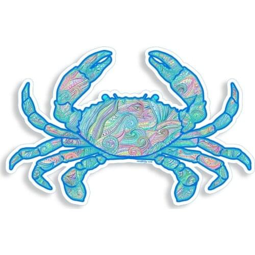 Beach Ocean Wave Crab Sticker Cup Cooler Laptop Boat Car Window Bumper Decal