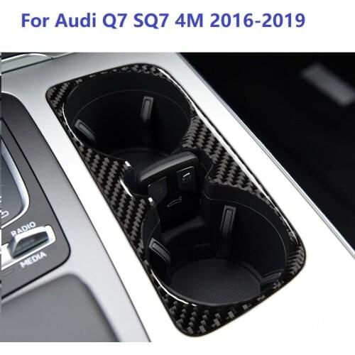 Fit For Audi Q7 SQ7 4M 2016-2019 Carbon Fiber Interior Sticker Automobile Gearbox Water Cup Panel Frame Trim Car styling