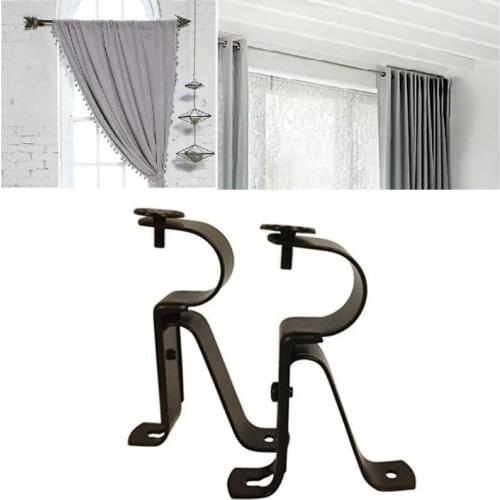 C5AD 2 PCS Adjustable Curtain Rod Brackets 28mm For Curtain Rods Curtain Track Bracket Holder for Office Home Curtain Rods