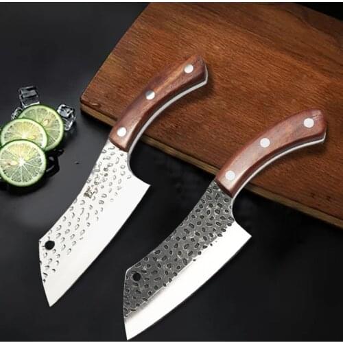 Chef Knife Forged Stainless Steel Kitchen Knife with Sheath Meat Cleaver Kitchen Accessories