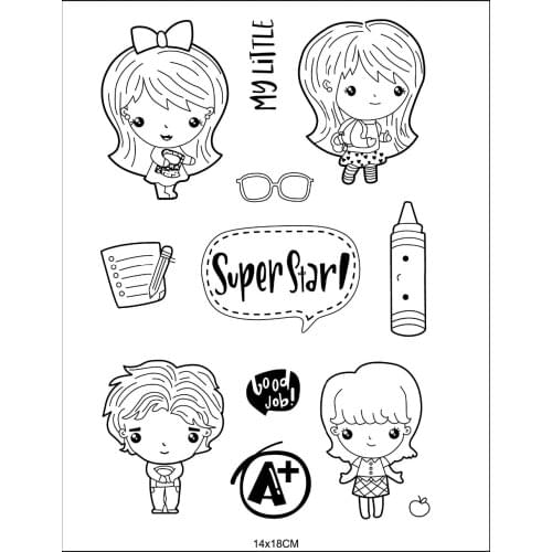 Super star stamp Clear Stamp for Scrapbooking Transparent Silicone Rubber DIY Photo Album Decor 816