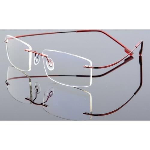Ultralight Frameless Men Eyeglasses Women Optical Square Eyewear Anti Blue Light Prescription Spectacles Myopia Flexible Glasses