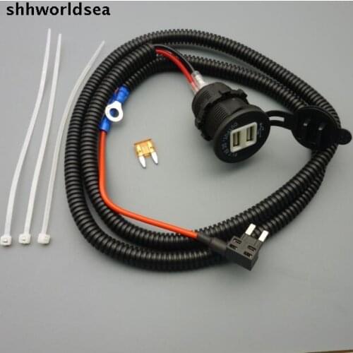 Worldgolden 1/5/50set 5V 3.1A out put mini fuse Car Lighter USB Charger Wiring Harness USB Car Cigarette Lighter Socket