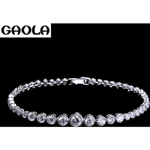 GAOLA 2016 Silver Color Zircon Bracelet Fantasy Sexy Luxury Bangle With Cubic Zirconaia GLS0160