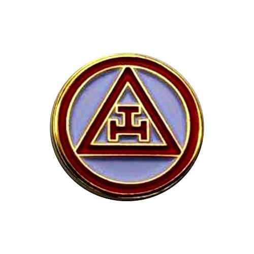 Masonic Lapel Pins Gold Royal Arch Circle Shape Brooch Gifts Badges With Butterfly Clutch,13.5mm