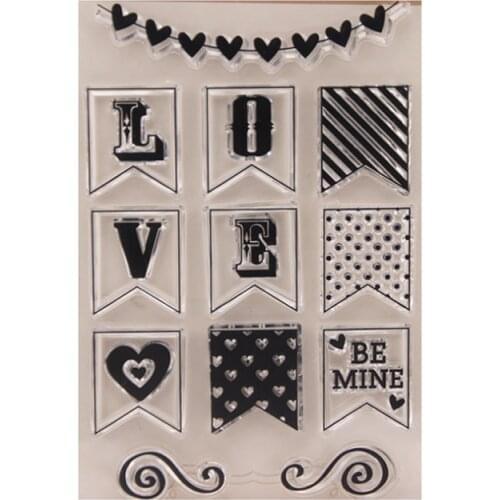 1pc LOVE Transparent Clear Silicone Stamp Seal Diy Scrapbooking Rubber Hand Account Photo Album Diary Decor Reusable 15*10cm