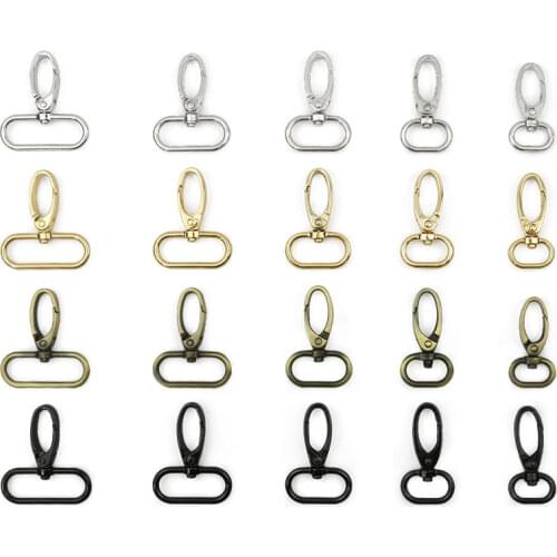 20pcs 14/16/20/25/32/38/50mm Bag Strap Buckles Metal Webbing Swivel Clasps Hangers Lobster Trigger Snap Hook DIY Accessories