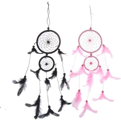 Car Pendant Handmade Dream Catcher Wind Chimes Feather Hang Decorations Car Rearview Mirror Ornament Home Accessories