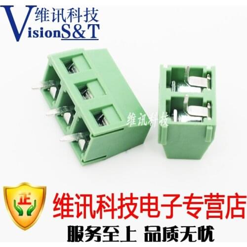 Free shipping 10PCS KF127 2P 3P terminal 5.0mm pitch can be stitched green 5.0