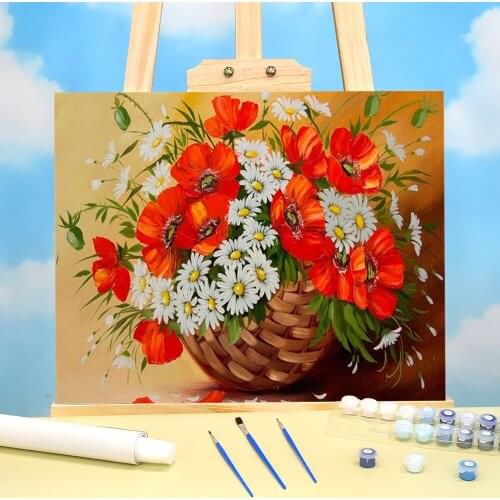 Poppy Flowers DIY Painting By Numbers Complete Kit Oil Paints 40*50 Oil Painting Handmade For Handicraft