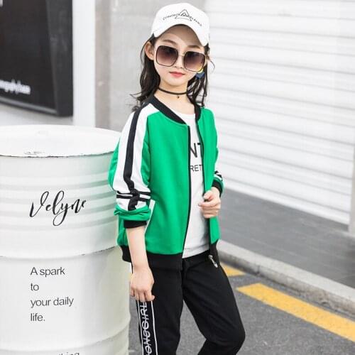 Girls Spring 2020 Childrens Fashion Three-Piece Childrens Clothes Casual set D10.18
