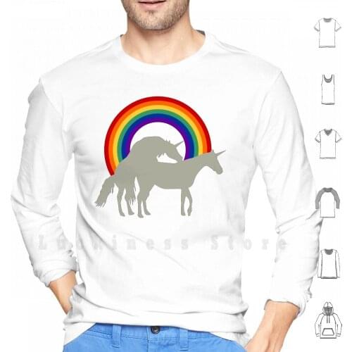 Unicorn Under The Rainbow Hoodie Long Sleeve Circle Rainbow Colors Rainbow Colors Federal Spectrum Unicorn Sex Horse
