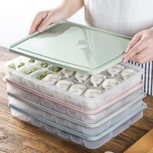 Food Fresh Keeping Dumplings Organizer Box Food Preservate Refrigerator Food Storage Refrigerator Dumplings Storage Tray