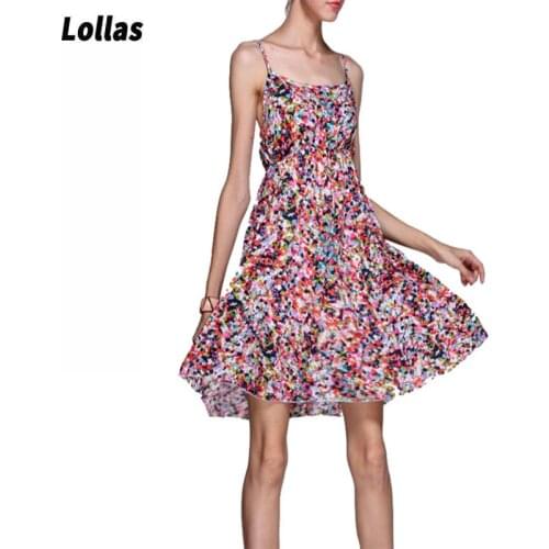 LOLLAS Sleeveless knee - to - knee joker colorful little waist - back halter skirt can be worn or worn inside