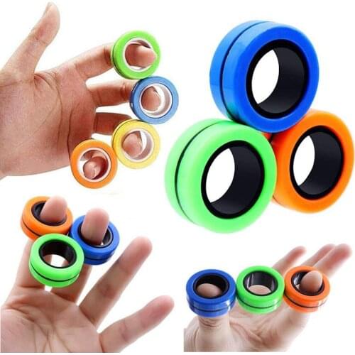 Funny Fidget Spinner Magnetic Ring Unzip Toy Anti Stress Figet Toys Hotwhells Stress Reliever Toys Magic Ring Decompression Toys