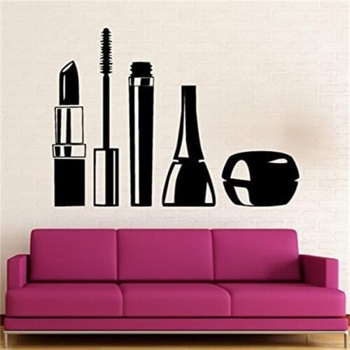 Nail Manicure Salon Bottle Wall Sticker Beauty Polish Varnish Spa Cosmetic Wall Window Glass Decal For Shop Home Decor Vinyl