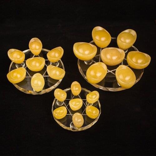 Natural rice topaz ingot crystal seven star array ornaments