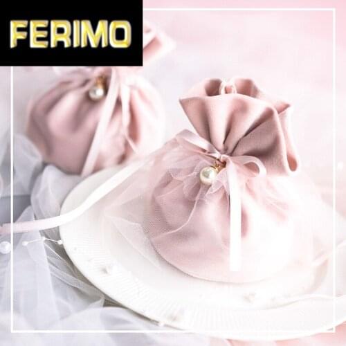 2019 Newest Pink Jewelry Gift Bags Wedding Favors and Gifts Box Sweet Candy Bag for Birthday Baby Shower Party Supplies