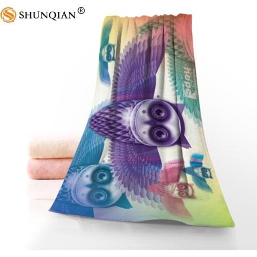 New Custom Owl Towel Printed Cotton Face/Bath Towels Microfiber Fabric For Kids Men Women Shower Towels YT56