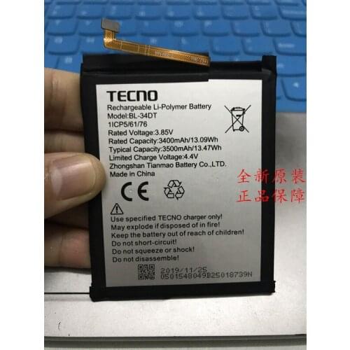 The new original Tecno phone BL-34DT has a built-in battery 3500MAH
