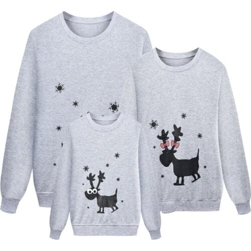 Autumn Winter Family Matching Look Clothes Parents Kids Long Sleeve Tops Christmas Sweatshirts Mommy Daddy Daughter Son Outfits