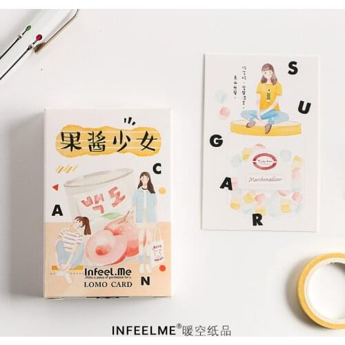 28 Sheets/Set Novelty Jam Young Girl Lomo Card/Greeting Postcard/Birthday Letter Envelope Gift Card