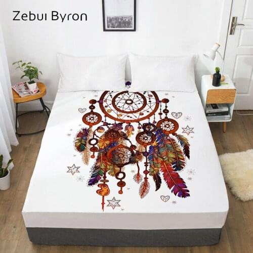 3D Fitted Sheet,Bed Sheet With Elastic Twin/Full/Queen/King/Custom,Mattress Cover 150*200/160x200,Bedding Dreamcatcher Bohemia